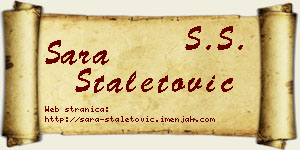 Sara Staletović vizit kartica